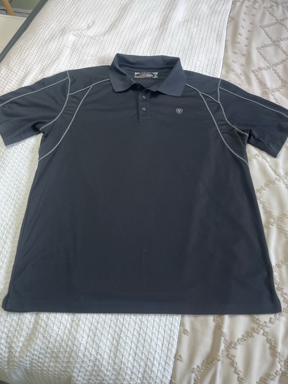 Ariat Black Polo with Contrast Stitching